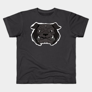 Angry Bulldog Face in Action Kids T-Shirt